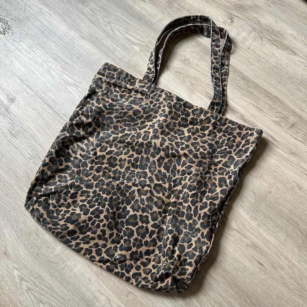 J. Crew Leopard Print Cotton Canvas Tote Bag Summer 2020